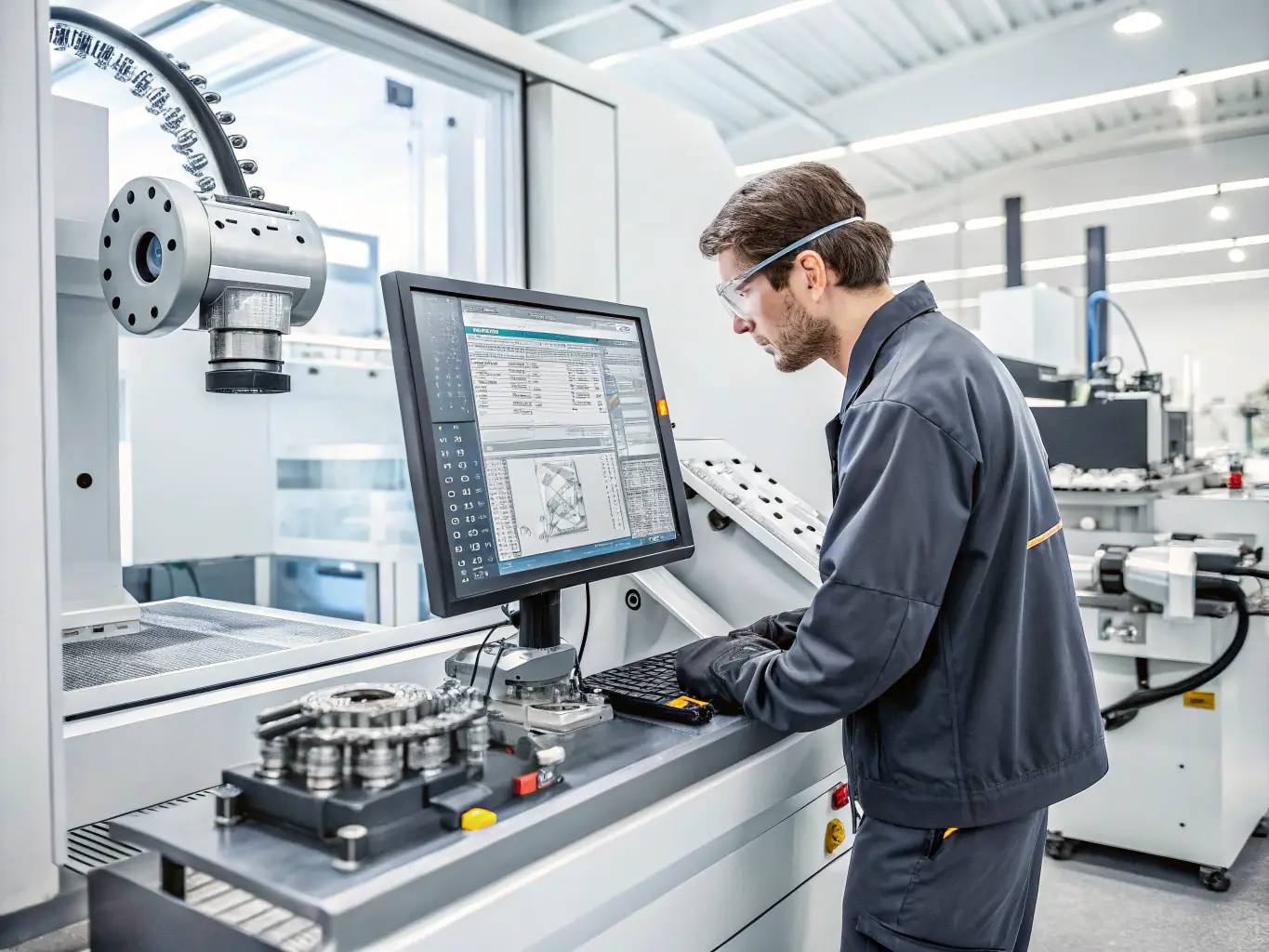 A detailed image of participants in a technical instruction workshop, examining aircraft components and learning about maintenance procedures at AERO CLUB EGLETONNAIS.